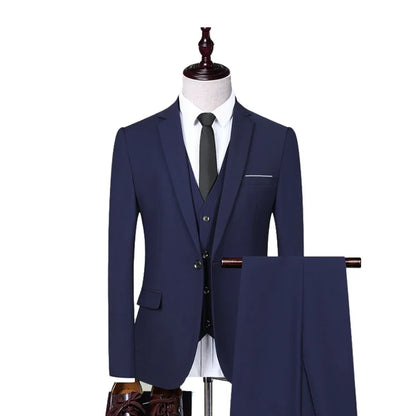 Men Suits Wedding Elegant 3 Pieces Groom's 2 Set High Quality 2024 Blazers Jackets Vest Pants Party Luxury Formal Clothing