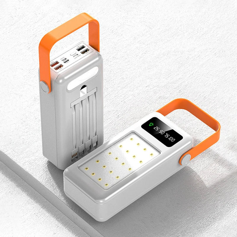 Xiaomi Power Bank 100000mAh Large Capacity Power Bank Outdoor with Camping Light Detachable Wire Solar Power Dormitory Battery