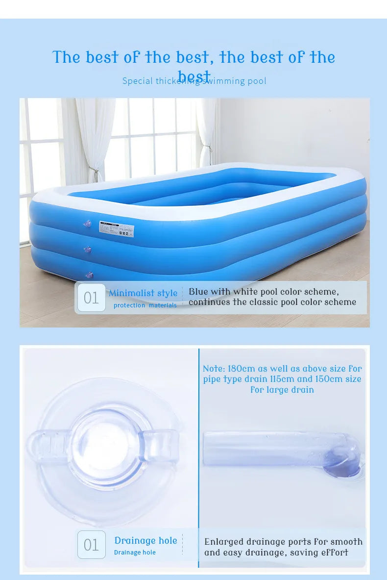 Home large inflatable swimming pool folding thickened outdoor pool baby inflatable swimming pool