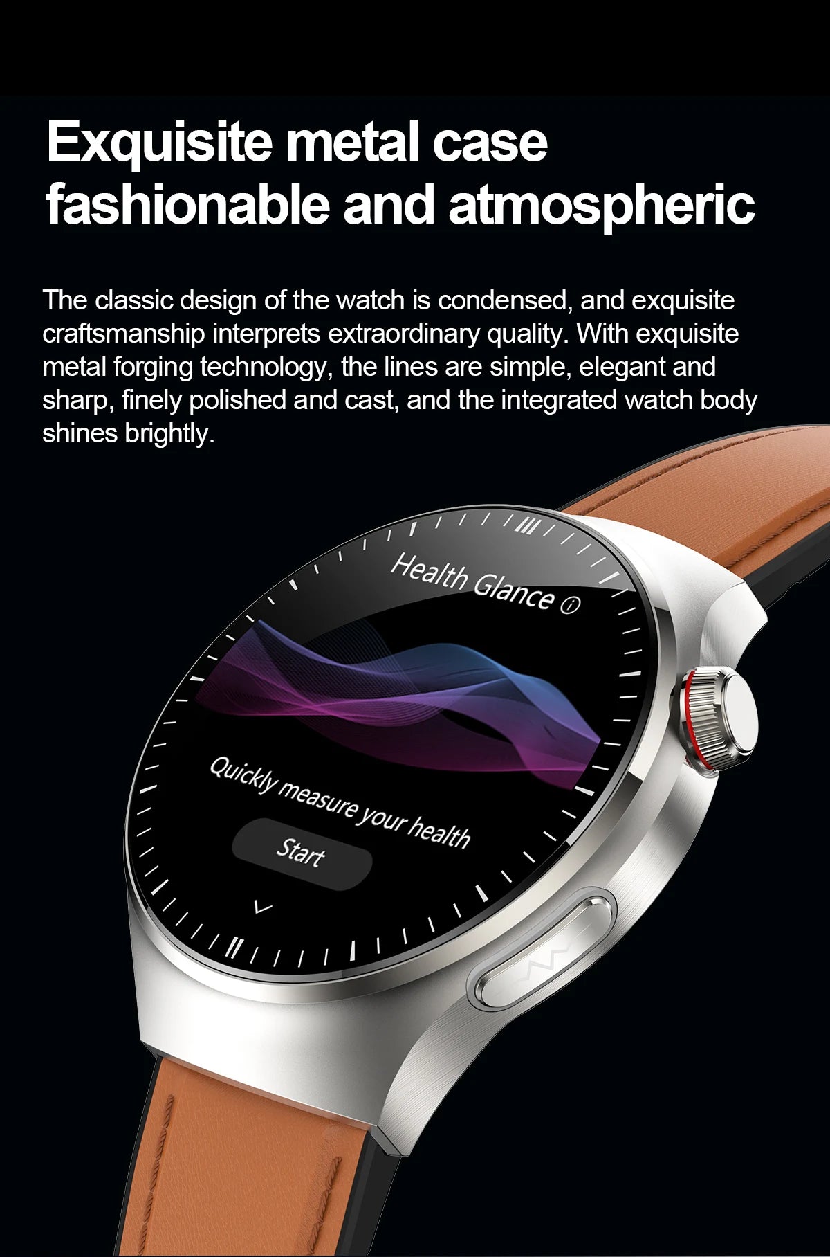 2024 New Medical Grade Smart Watch Blood Sugar Blood Lipid Uric Acid ECG+PPG Body Temperature Bluetooth Call Health Smartwatch