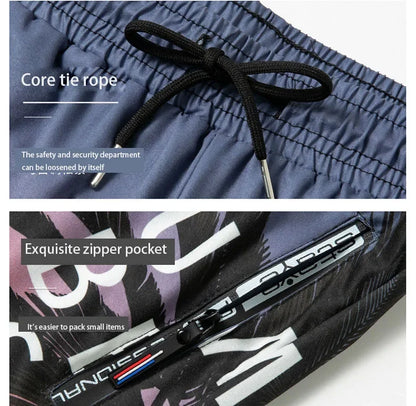 New Swim Trunks for Men Double-layer Swimming Shorts Anti-embarrassment Lined with Professional Beach Pants Adult Swim Gear