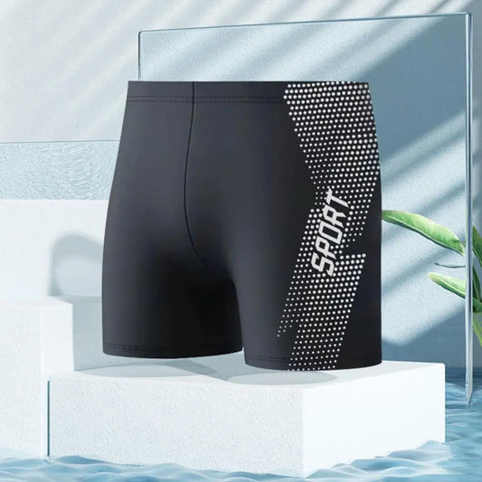 Quick-drying Swimming Trunks Men's Quick Dry High Waist Swimming Trunks with Slim Fit Printed Design for Summer Beach Shorts