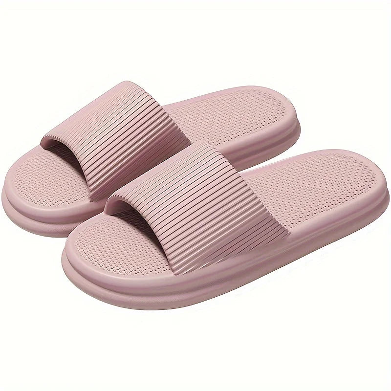 New Men's Solid EVA Slides, Non Slip Quick-drying Open Toe Slippers For Indoor Walking And Bathroom Shower men slippers shoes