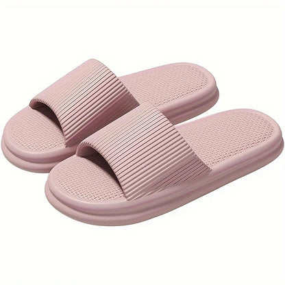 New Men's Solid EVA Slides, Non Slip Quick-drying Open Toe Slippers For Indoor Walking And Bathroom Shower men slippers shoes