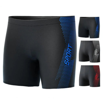 Quick-drying Swimming Trunks Men's Quick Dry High Waist Swimming Trunks with Slim Fit Printed Design for Summer Beach Shorts
