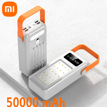 Xiaomi Power Bank 100000mAh Large Capacity Power Bank Outdoor with Camping Light Detachable Wire Solar Power Dormitory Battery
