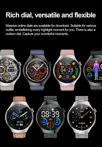 2024 New Medical Grade Smart Watch Blood Sugar Blood Lipid Uric Acid ECG+PPG Body Temperature Bluetooth Call Health Smartwatch