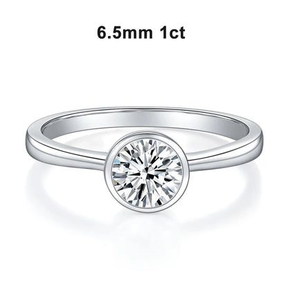 KNOBSPIN D VVS1 Moissanite Rings Round Classic Trendy Women Man Fine Jewelry GRA Certified s925 Sterling Sliver Plated 18k Ring