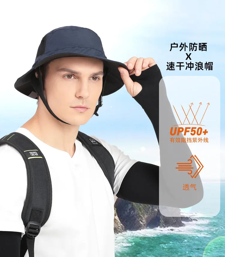 UPF50+ surf hat Spring and summer new outdoor surfing fisherman hat men surf cap women cool breathable sun surf hat