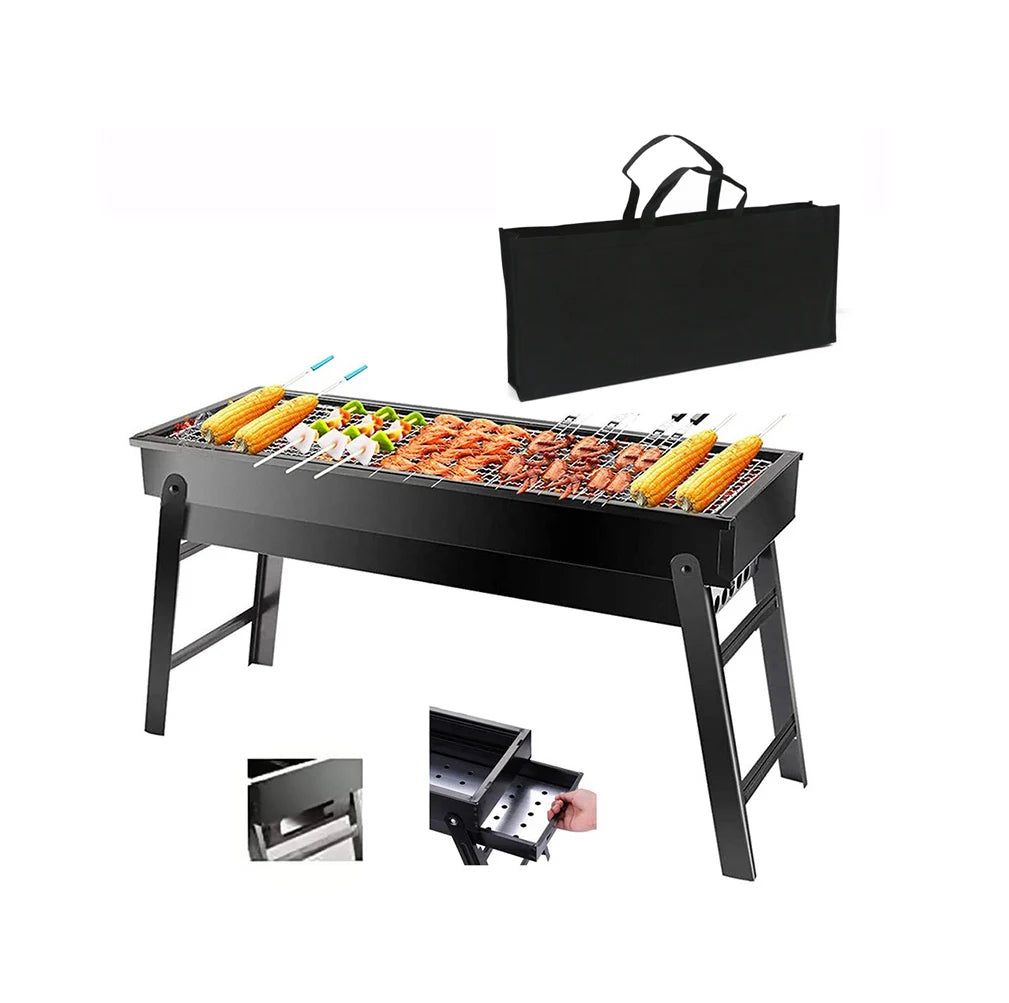 Portable BBQ Charcoal Grill Outdoor Cooking Camping Picnic Beach Barbecue shelves