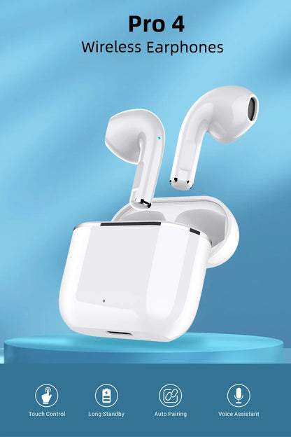 Original Pro 4 TWS Wireless Headphones Earphone Bluetooth-compatible 5.3 Waterproof Headset with Mic for Xiaomi iPhone Earbuds