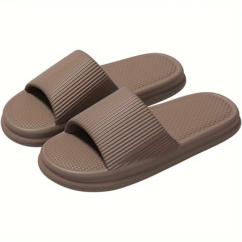 New Men's Solid EVA Slides, Non Slip Quick-drying Open Toe Slippers For Indoor Walking And Bathroom Shower men slippers shoes
