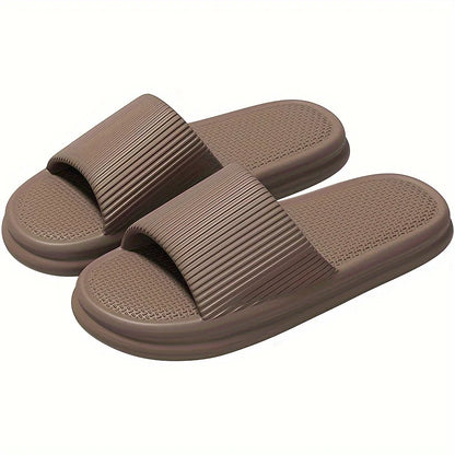 New Men's Solid EVA Slides, Non Slip Quick-drying Open Toe Slippers For Indoor Walking And Bathroom Shower men slippers shoes