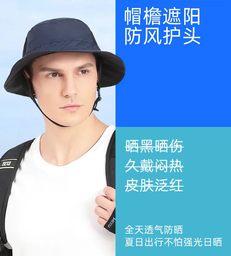 UPF50+ surf hat Spring and summer new outdoor surfing fisherman hat men surf cap women cool breathable sun surf hat