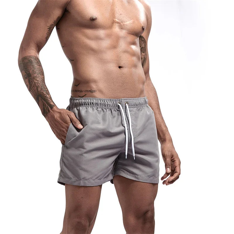 Mens Swim Trunks with Pockets Mesh Liner Summer Casual Beach Board Shorts Quick Dry Swimming Bathing Suit Swimsuit Swimwear