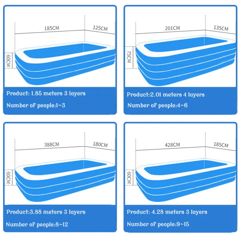 Home large inflatable swimming pool folding thickened outdoor pool baby inflatable swimming pool