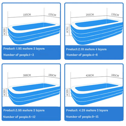 Home large inflatable swimming pool folding thickened outdoor pool baby inflatable swimming pool