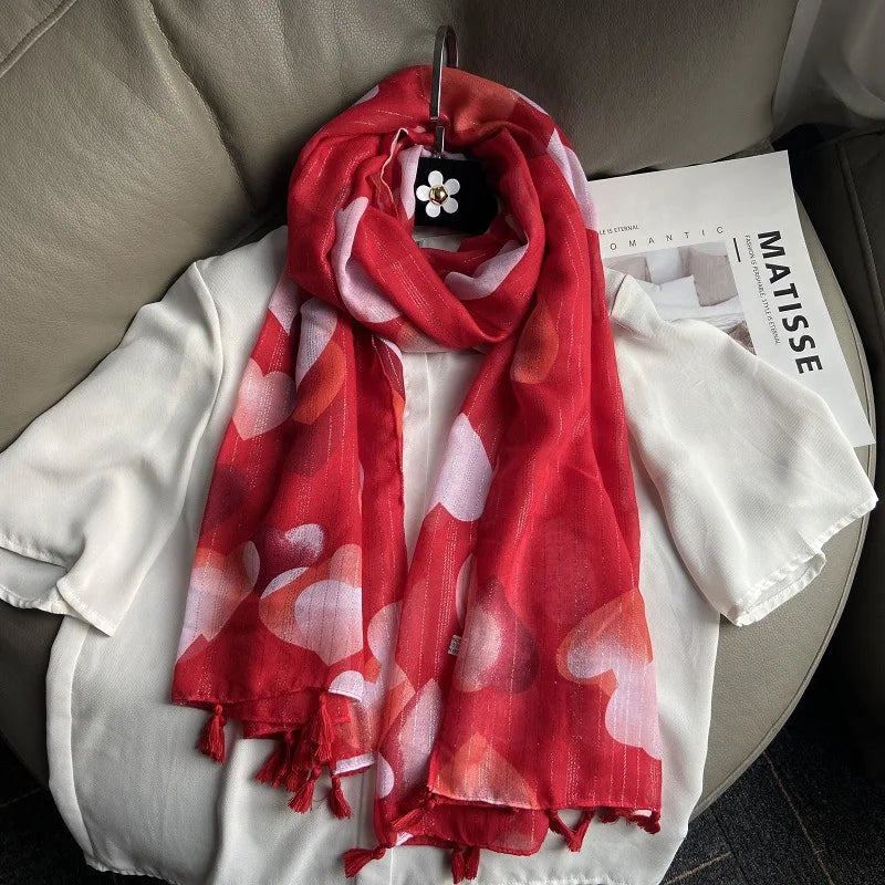 Fashion Black White Branch Floral Tassel Viscose Shawl Scarf Lady High Quality Wrap Pashmina Stole Bufanda Muslim Hijab 180*90Cm
