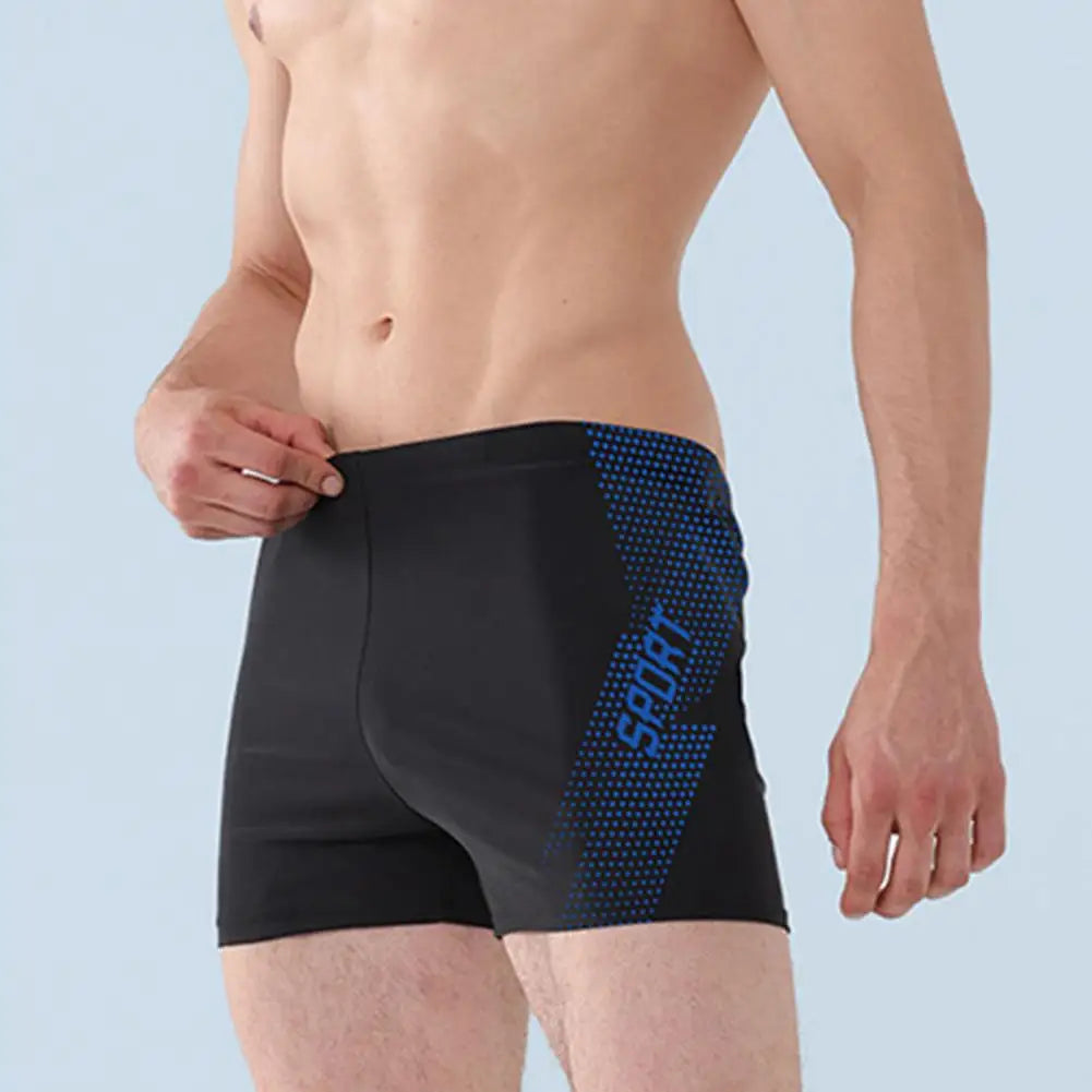 Quick-drying Swimming Trunks Men's Quick Dry High Waist Swimming Trunks with Slim Fit Printed Design for Summer Beach Shorts