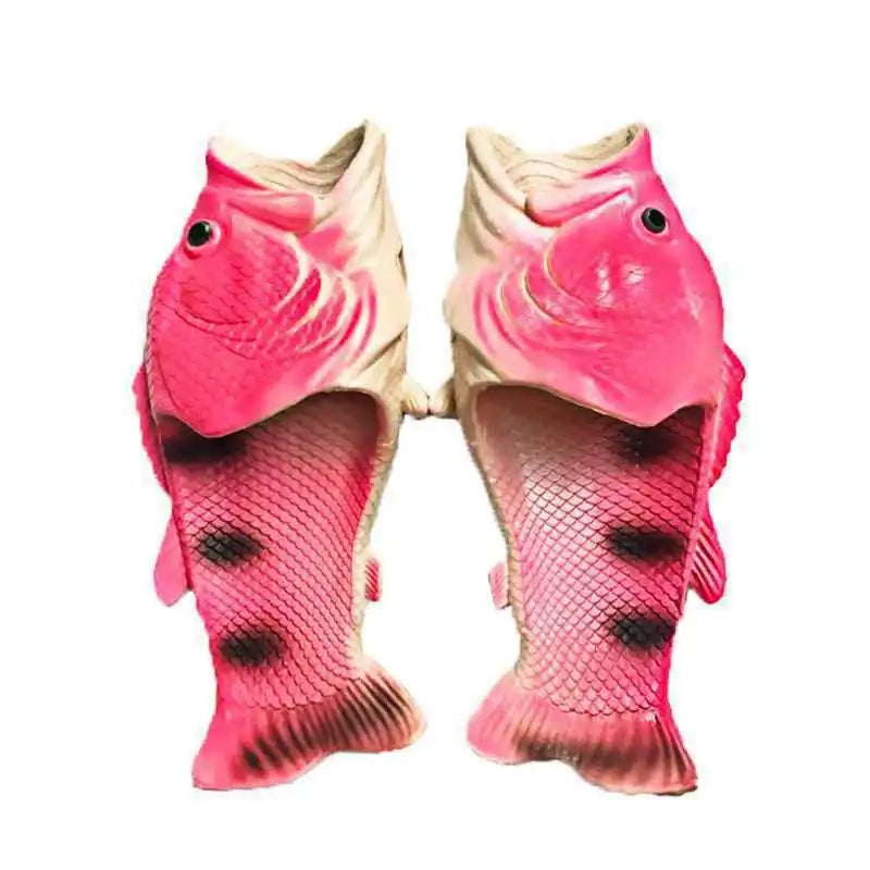 Funny Fish Slippers Mens Outdoor Beach Sandals Big Size 46 47 Gift for Fishing Enthusiasts Man Bass Slipper Unisex Slides Shoes