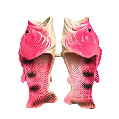 Funny Fish Slippers Mens Outdoor Beach Sandals Big Size 46 47 Gift for Fishing Enthusiasts Man Bass Slipper Unisex Slides Shoes