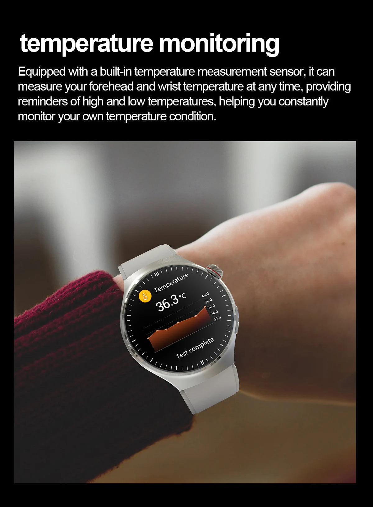 2024 New Medical Grade Smart Watch Blood Sugar Blood Lipid Uric Acid ECG+PPG Body Temperature Bluetooth Call Health Smartwatch