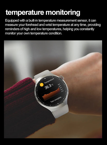 2024 New Medical Grade Smart Watch Blood Sugar Blood Lipid Uric Acid ECG+PPG Body Temperature Bluetooth Call Health Smartwatch