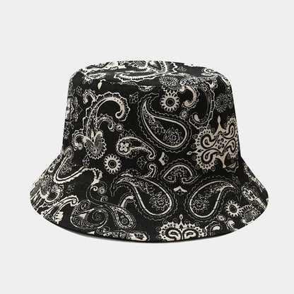 Vintage Print Bucket Hat Women Men Reversible Bob Chapeau Femme Fashion Sun Hat Panama Fisherman Hat