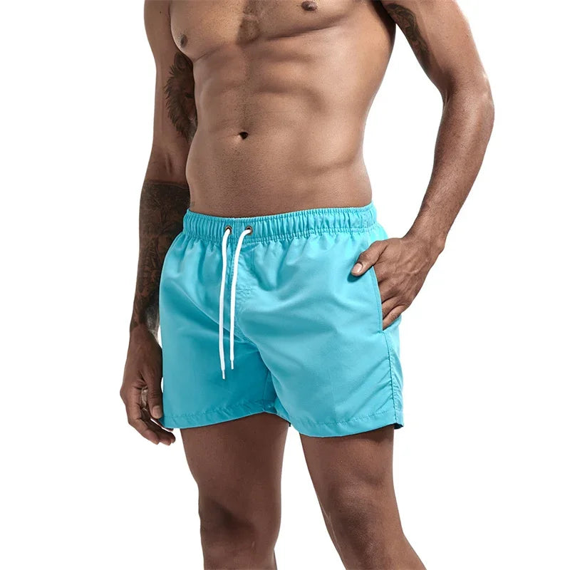 Mens Swim Trunks with Pockets Mesh Liner Summer Casual Beach Board Shorts Quick Dry Swimming Bathing Suit Swimsuit Swimwear