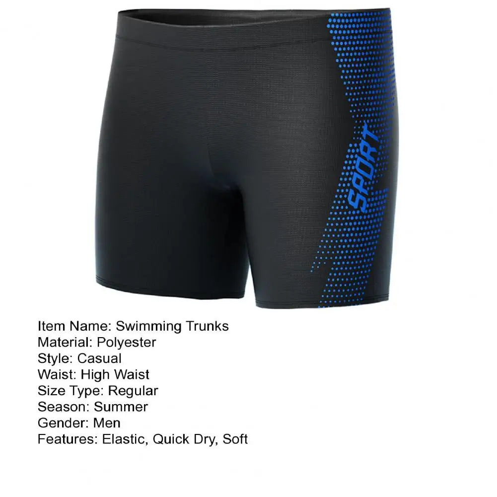 Quick-drying Swimming Trunks Men's Quick Dry High Waist Swimming Trunks with Slim Fit Printed Design for Summer Beach Shorts